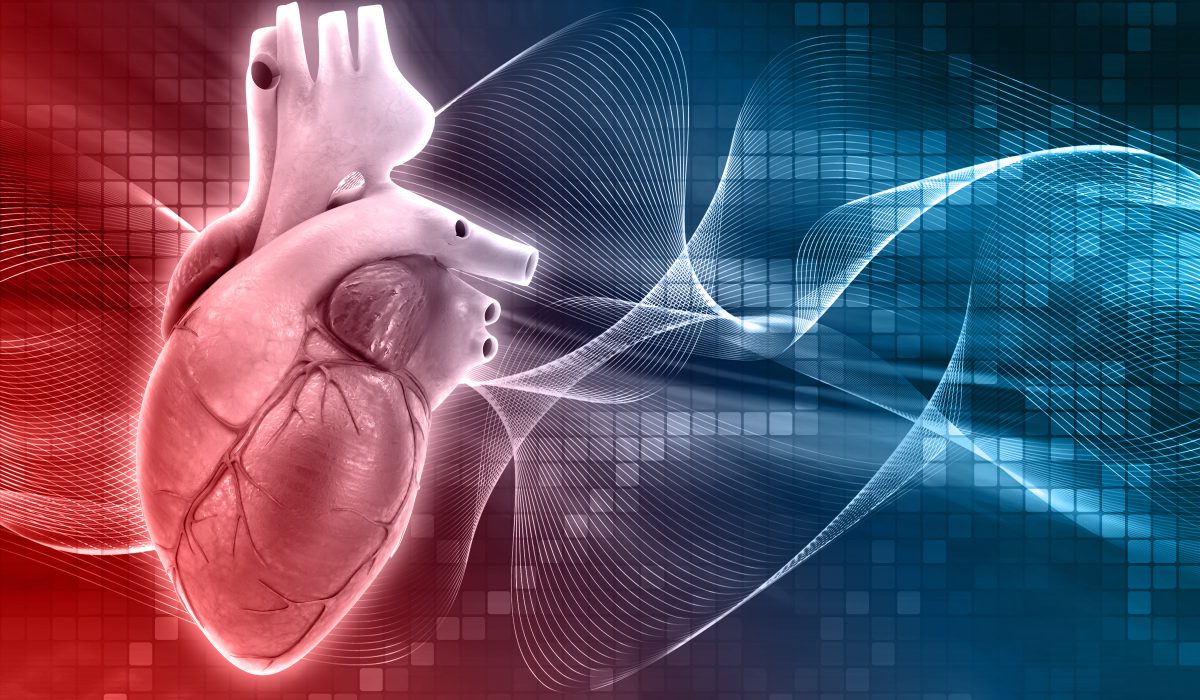 3D render of a medical background with a heart
